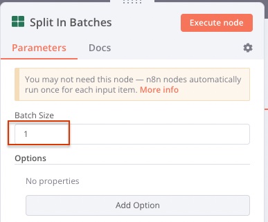 Use Split in Batches to iterate over list of Telegram chat_ids